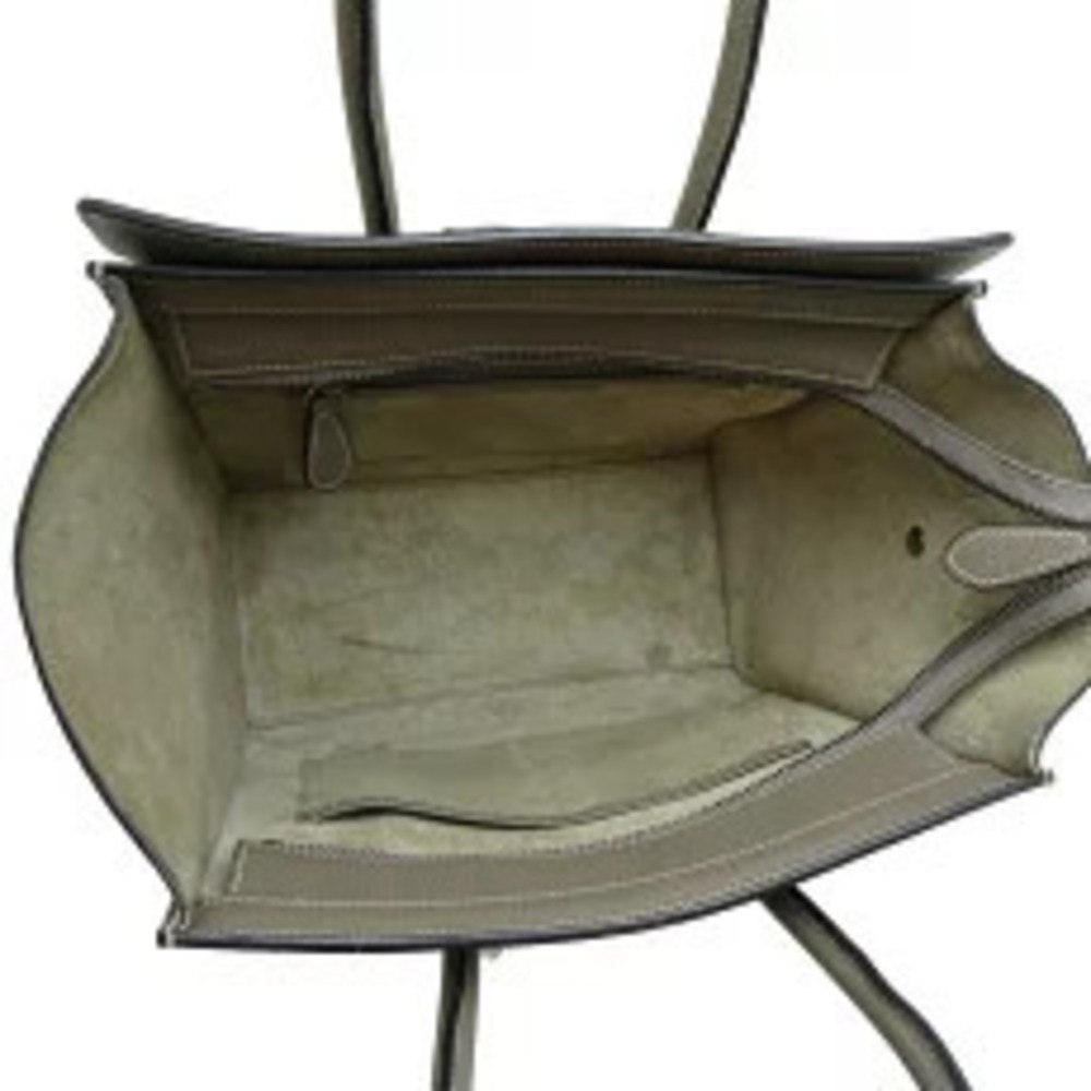 Celine Luggage Shopper Handbag Leather Greige Gray - Picture 6 of 9